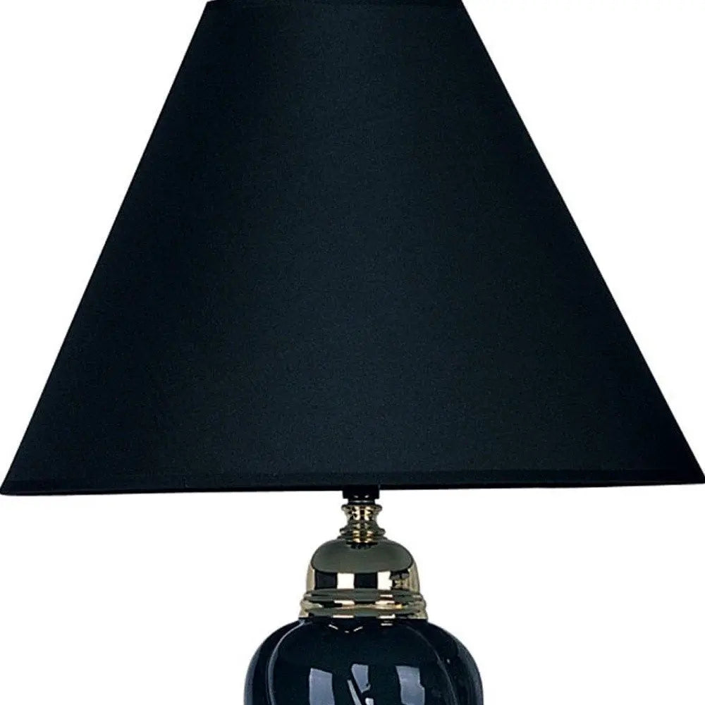Gold and Navy Blue Table Lamp with Navy Blue Shade HomeRoots