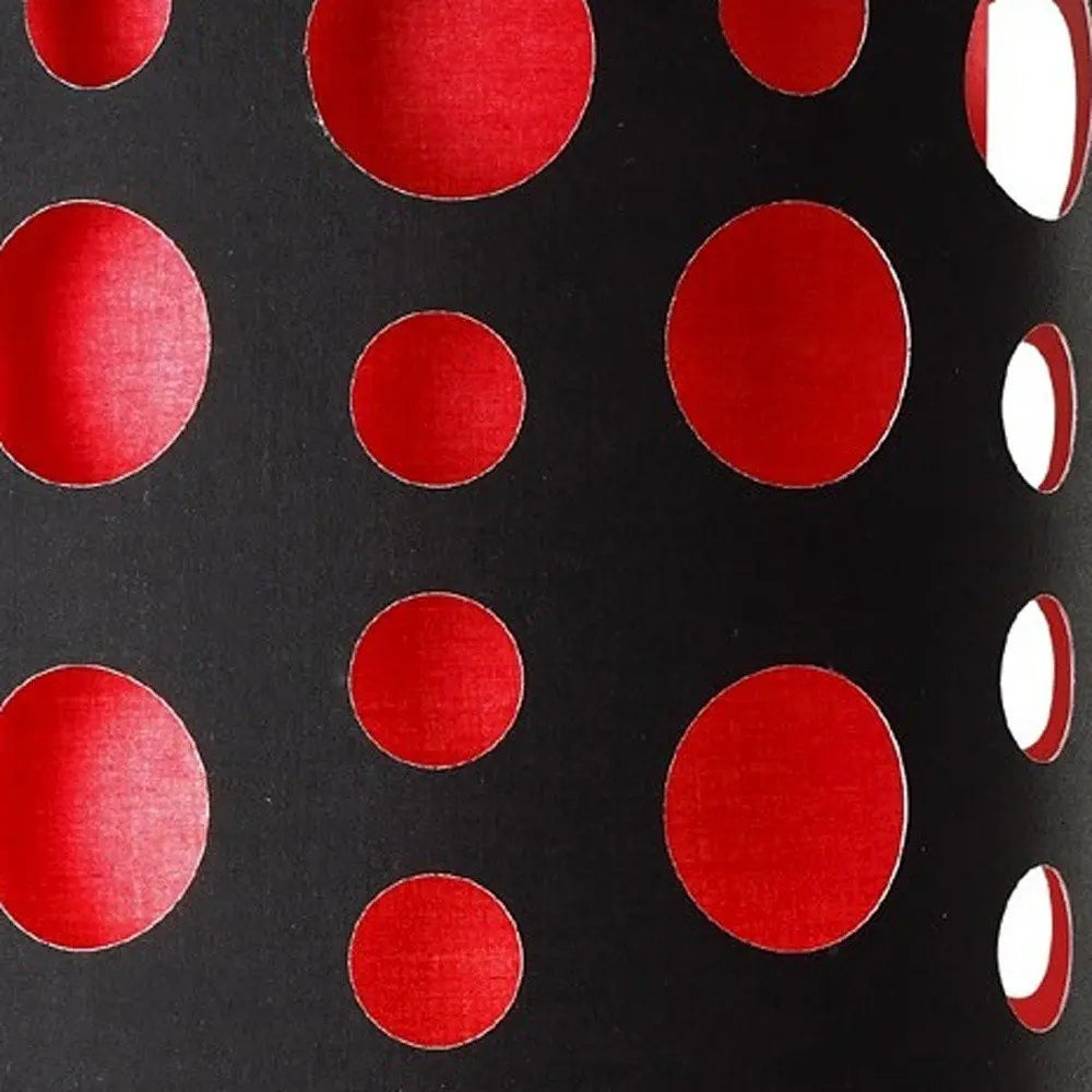 33" Steel Mod Table Lamp With Black And Red Drum Shade HomeRoots