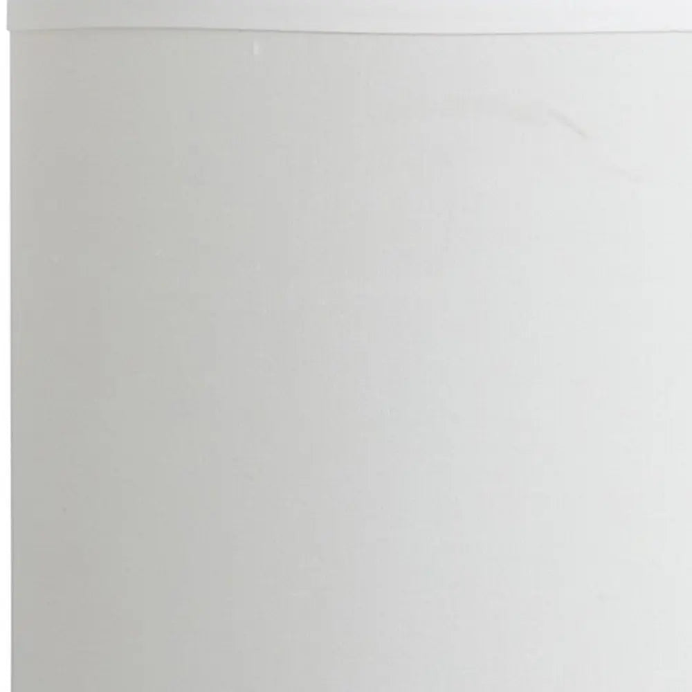 19" Silver Bedside Table Lamp With White Drum Shade HomeRoots