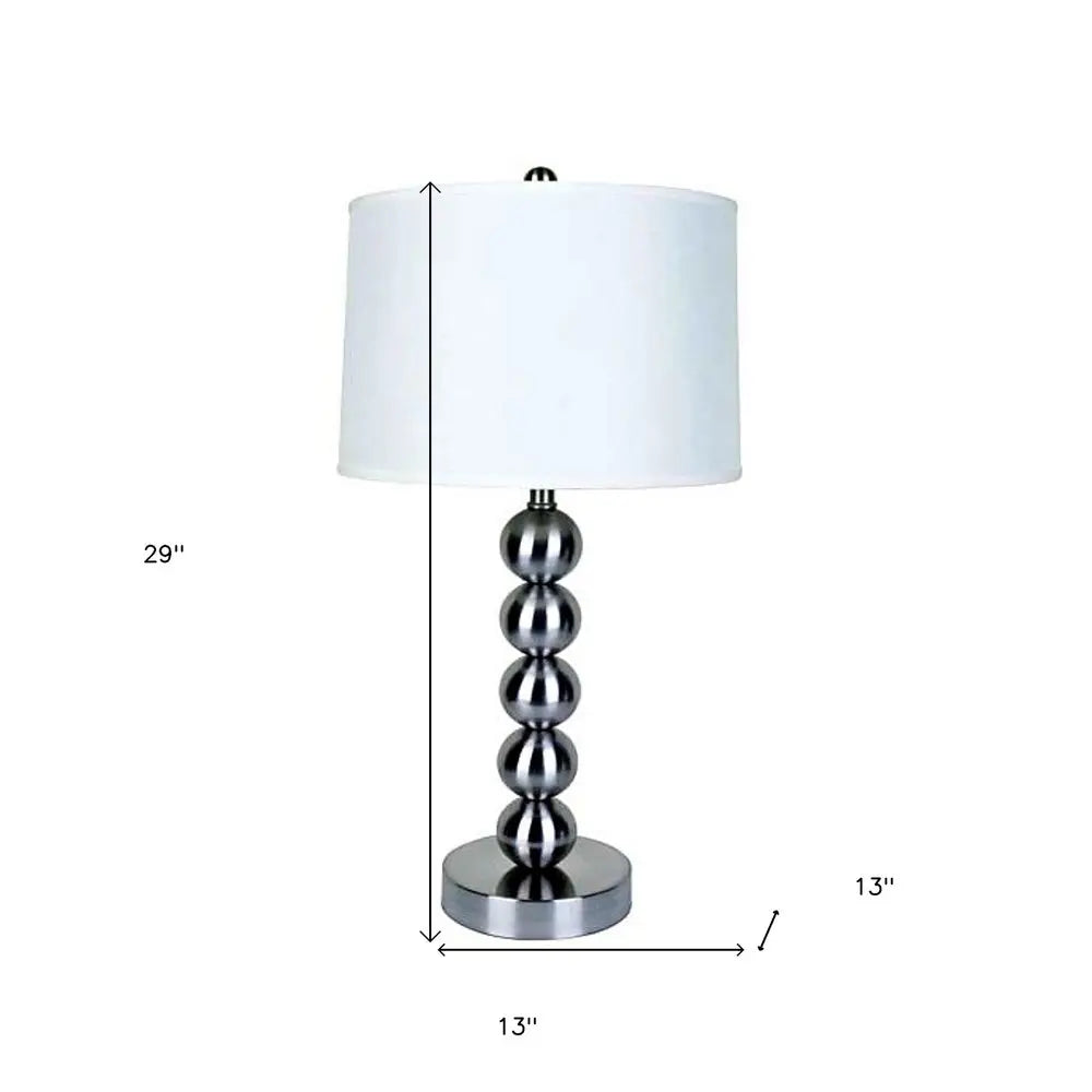 Silver Bauble Table Lamp with White Shade HomeRoots