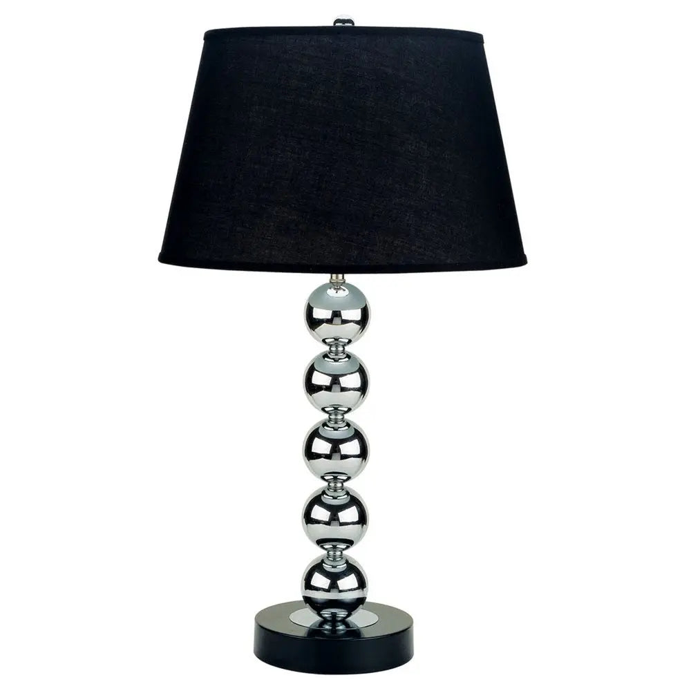 Silver Bauble Table Lamp with Black Shade HomeRoots