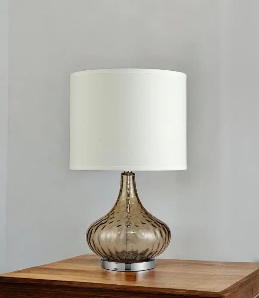 Brown Textured Glass Table Lamp HomeRoots