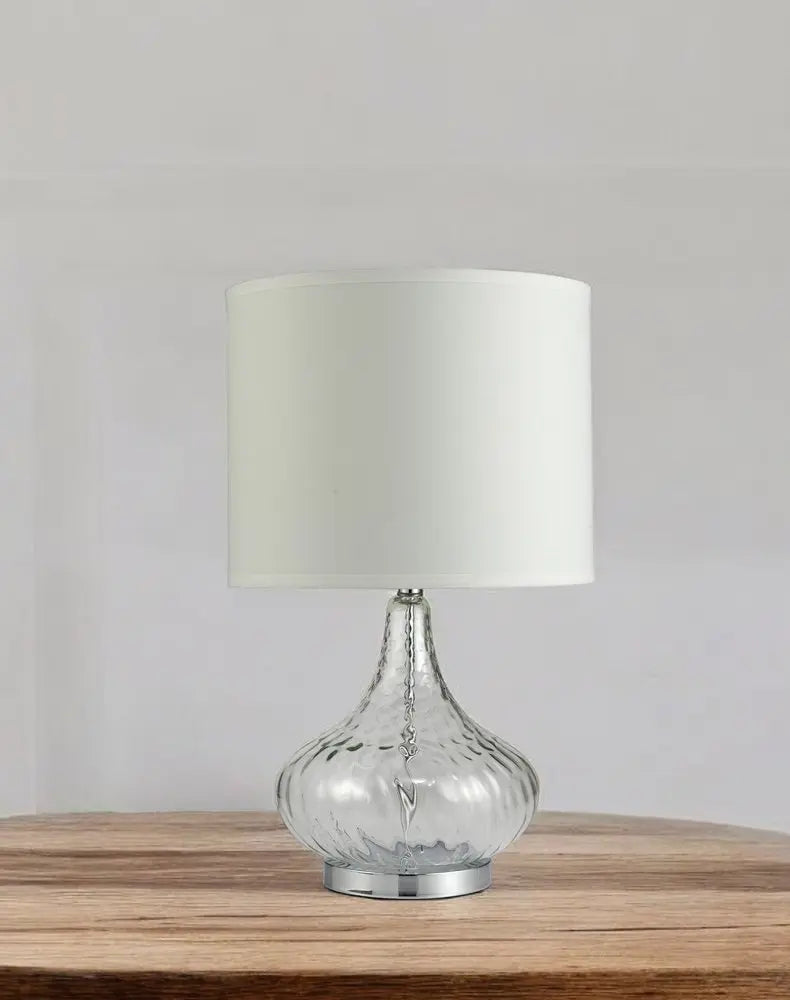 Clear Textured Glass Table Lamp HomeRoots