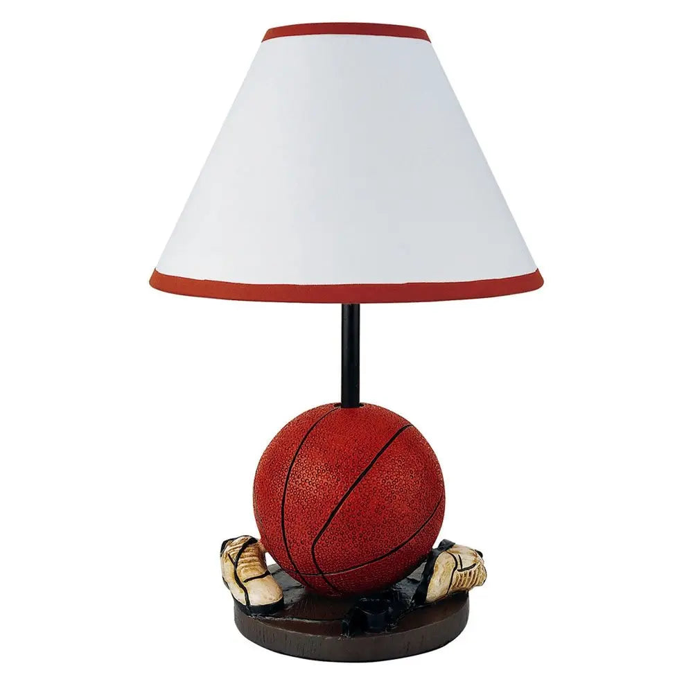 15" Orange Bedside Table Lamp With White Shade HomeRoots