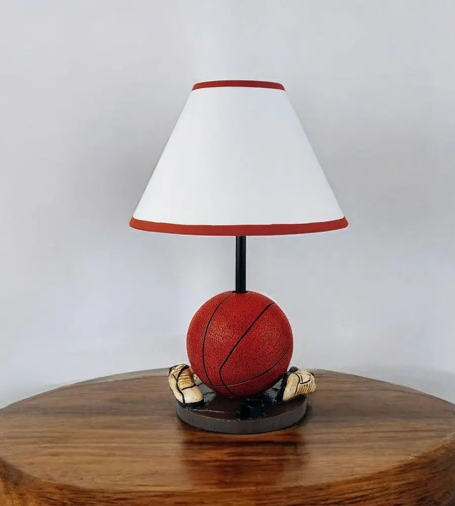 15" Orange Bedside Table Lamp With White Shade HomeRoots