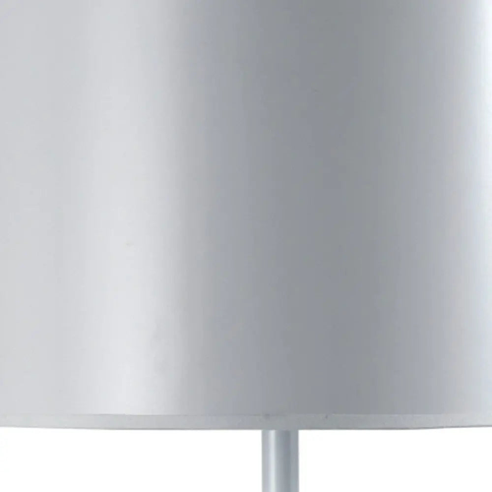 25" White Metal Table Lamp With White Classic Drum Shade HomeRoots