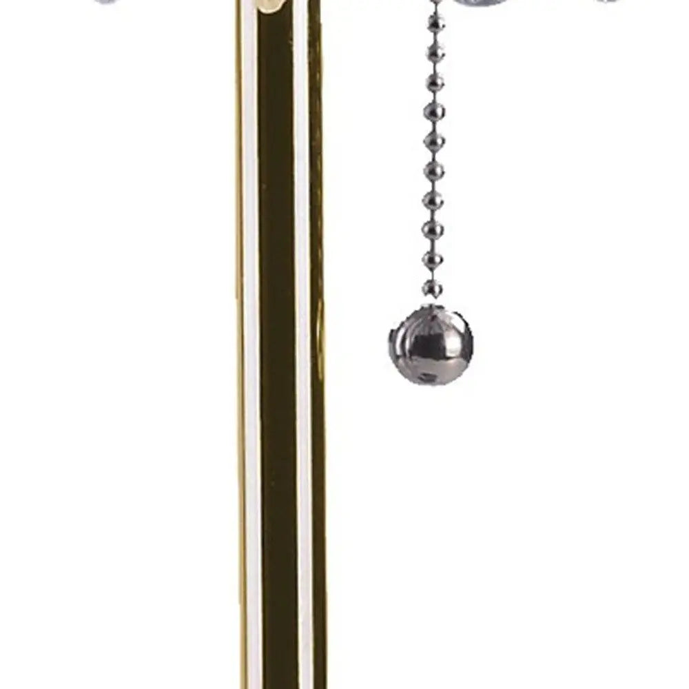 20" Gold Metal Bedside Table Lamp With Clear Drum Shade HomeRoots