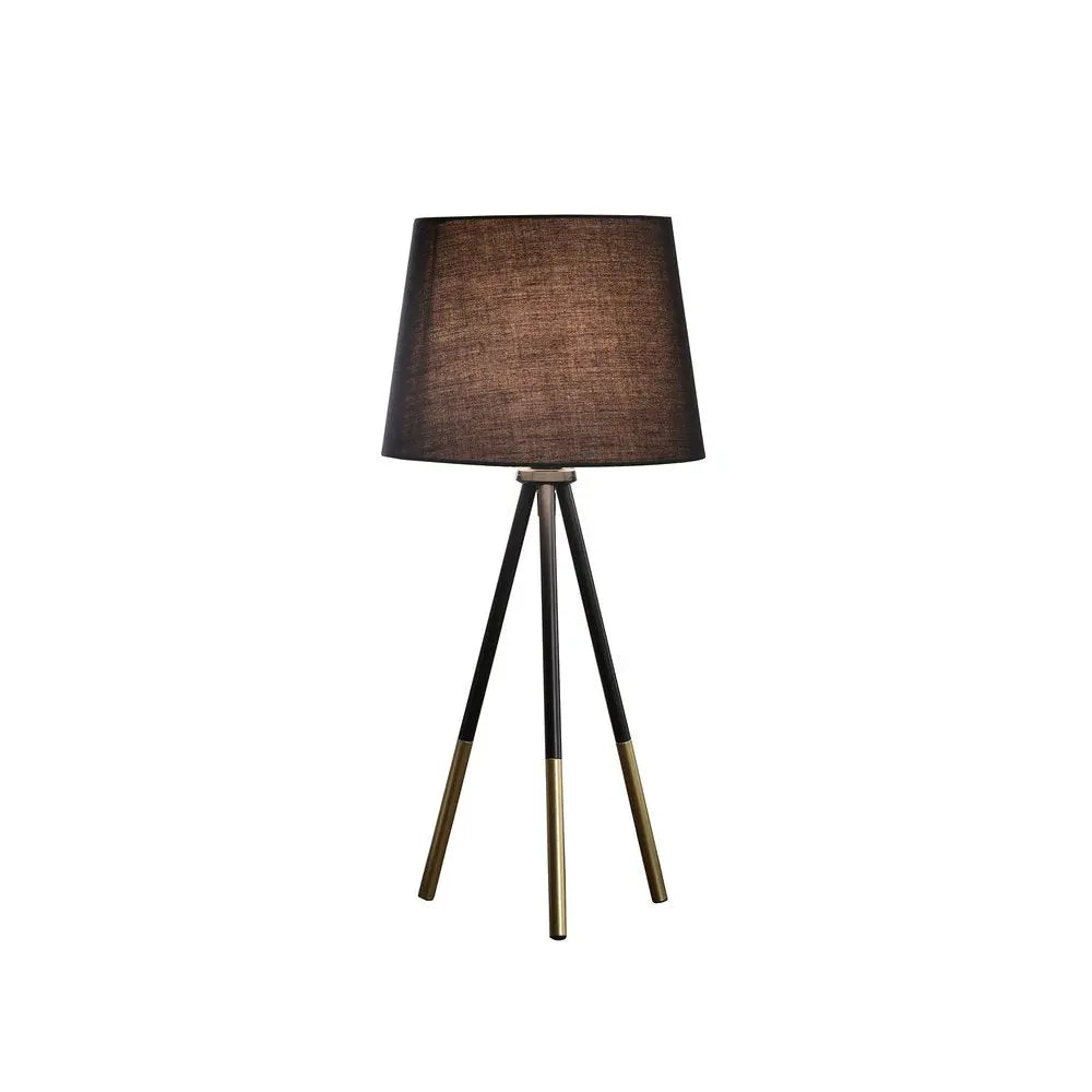 20" Gold Tripod Table Lamp With Black Empire Shade HomeRoots