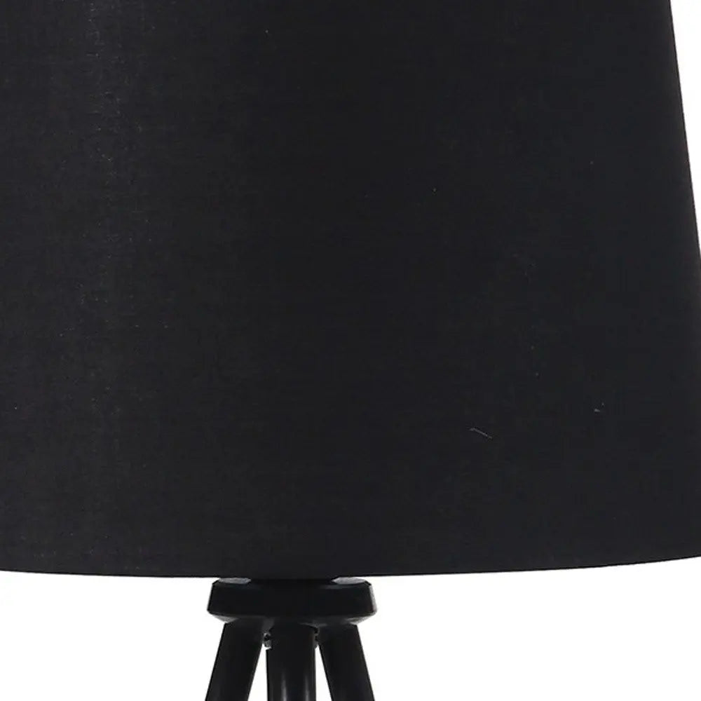 20" Gold Tripod Table Lamp With Black Empire Shade HomeRoots