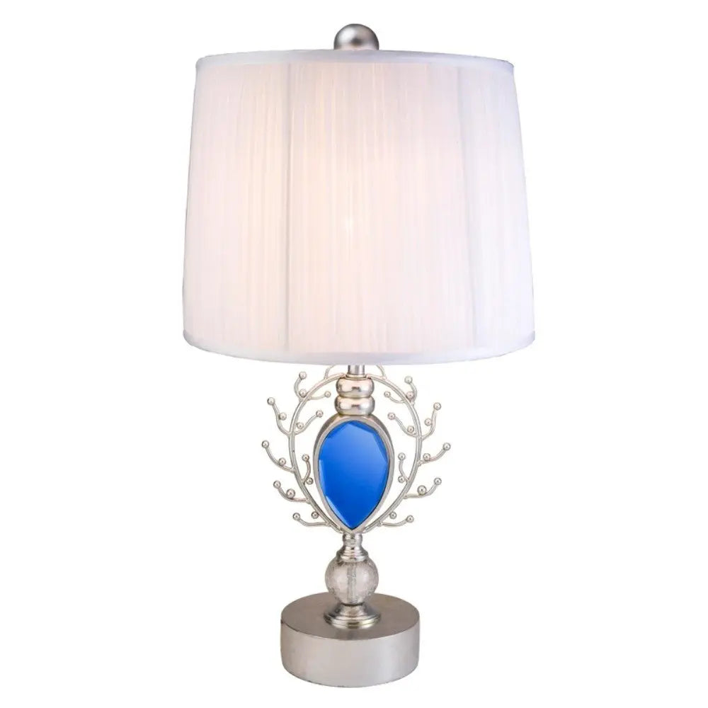 Dazzling Faux Turquoise Pendent Silver Table Lamp HomeRoots