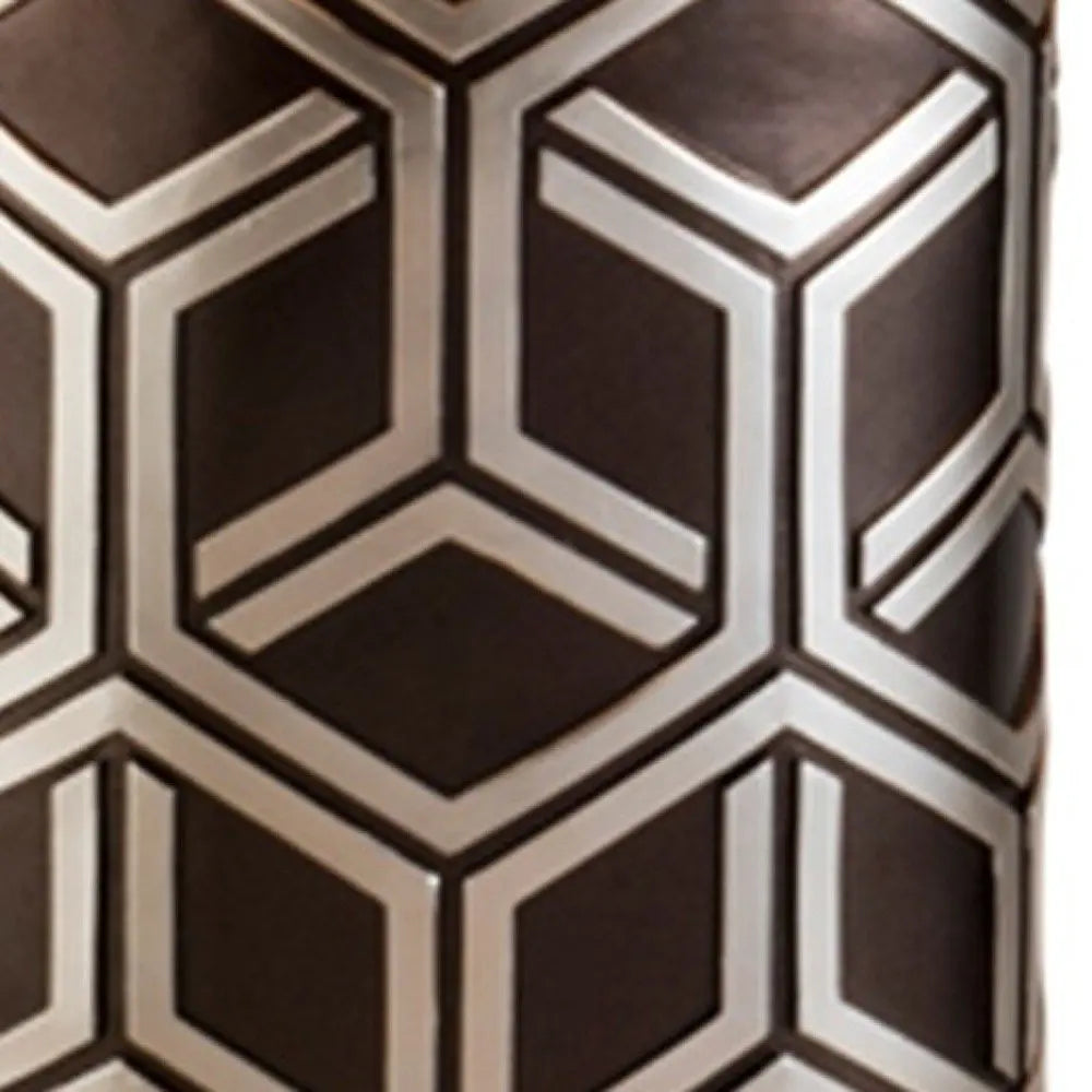 Deep Brown and Silver Geo Weave Table Lamp HomeRoots