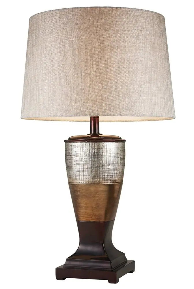 Exotic Brown and Gold Wide Stripe Table Lamp HomeRoots