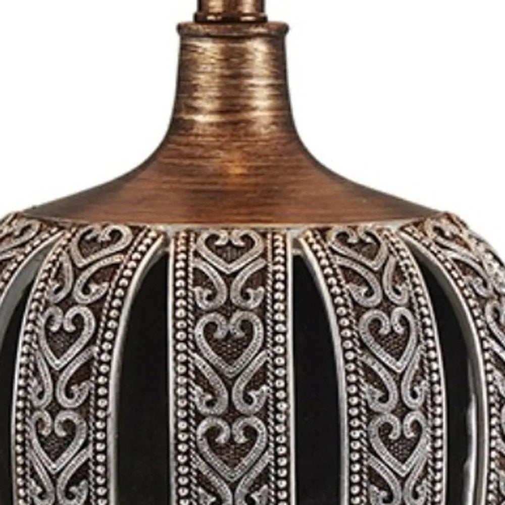 Primo Tall Brown Table Lamp with White Lamp Shade HomeRoots