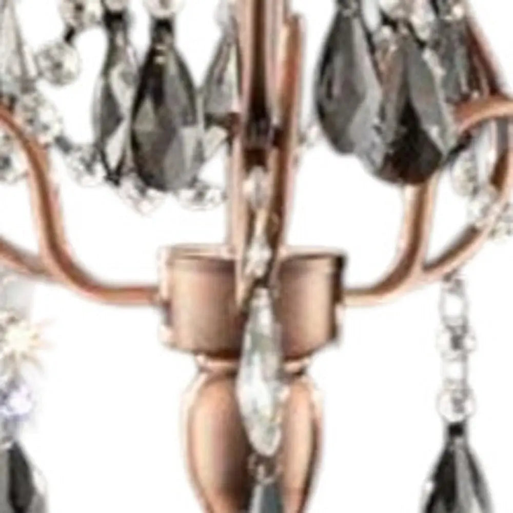 32" Clear and Rose Gold Faux Crystal Accent Table Lamp HomeRoots