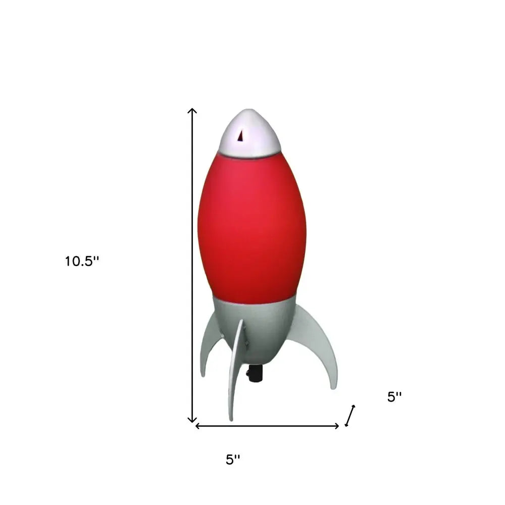 11" Red Acrylic Bedside Table Lamp With Red Shade HomeRoots