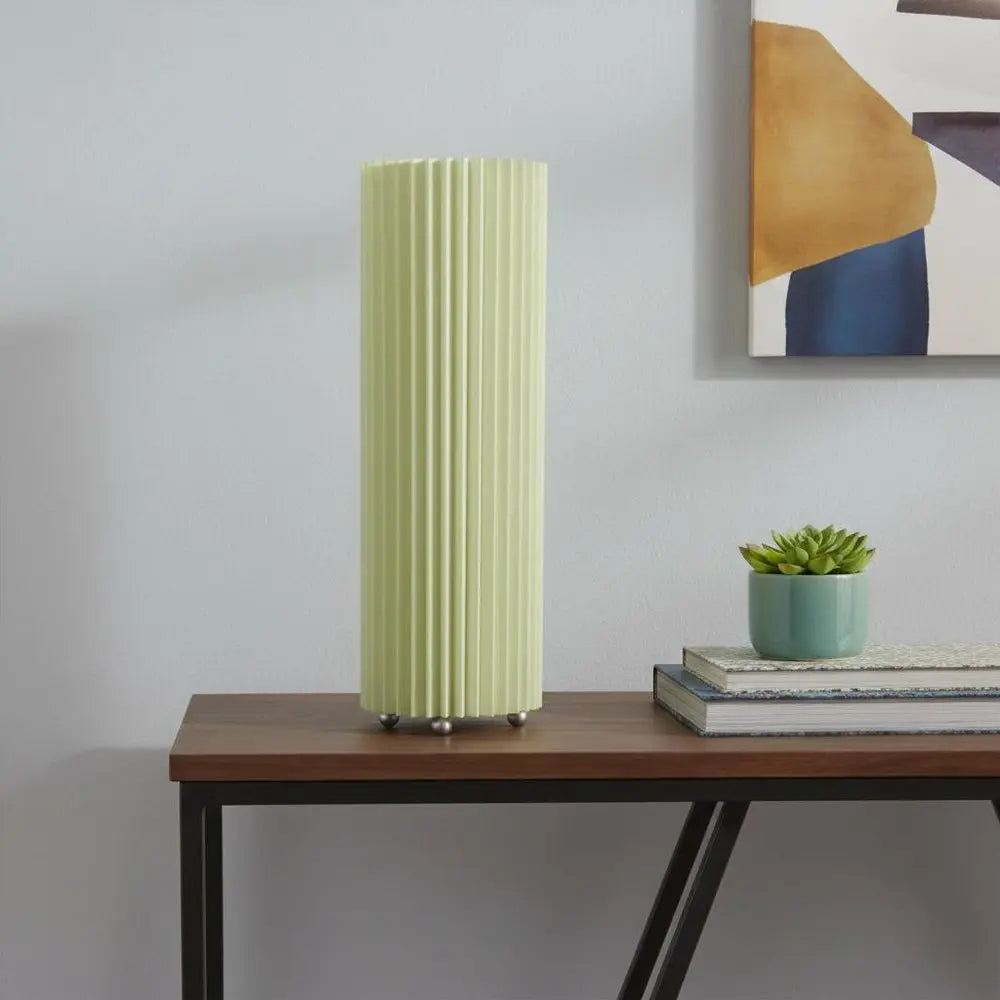 17" Off-White Metal Bedside Table Lamp With Off-White Shade HomeRoots