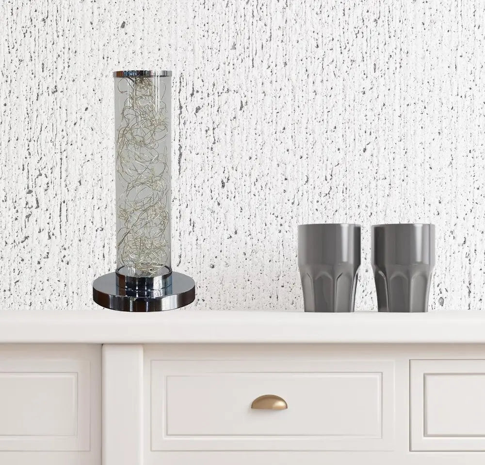 13" Silver Metal Column LED Rope Table Lamp With Clear HomeRoots