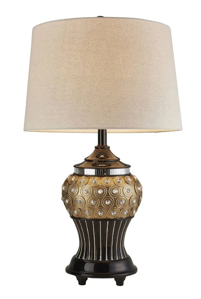 Glitzy Gold Bejeweled Table Lamp HomeRoots