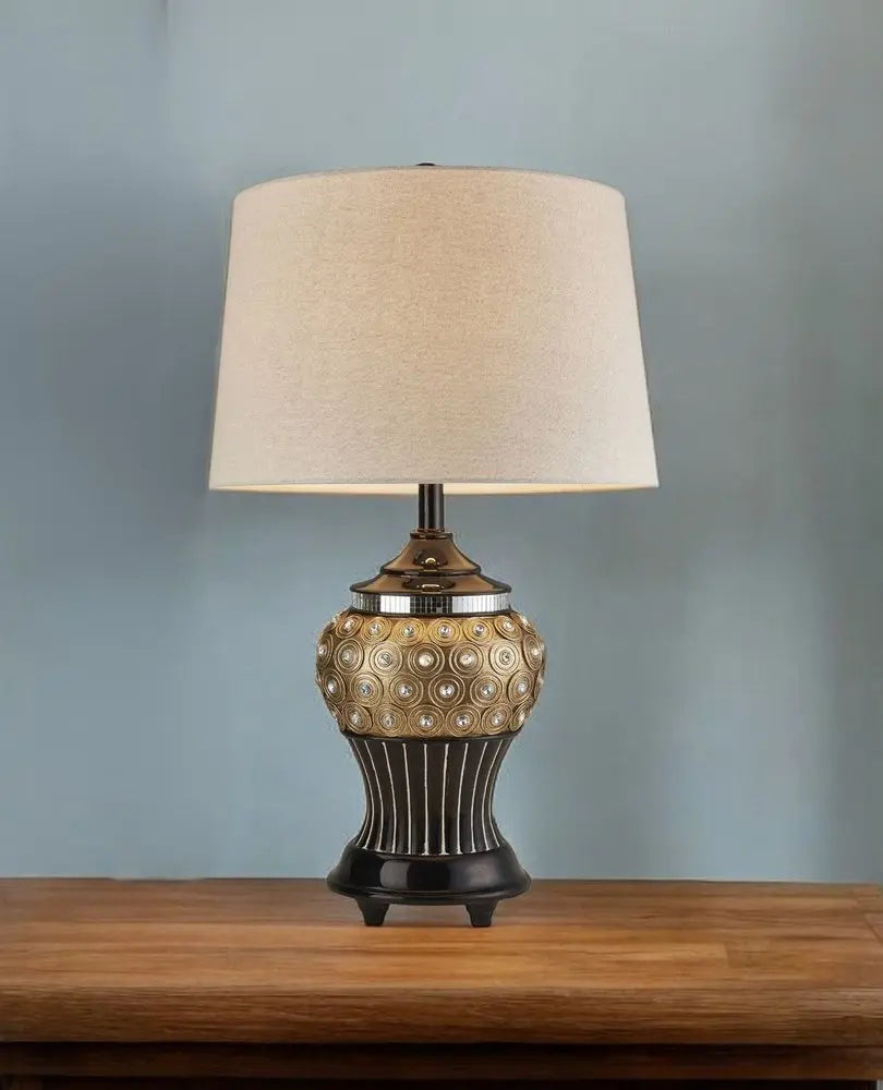 Glitzy Gold Bejeweled Table Lamp HomeRoots