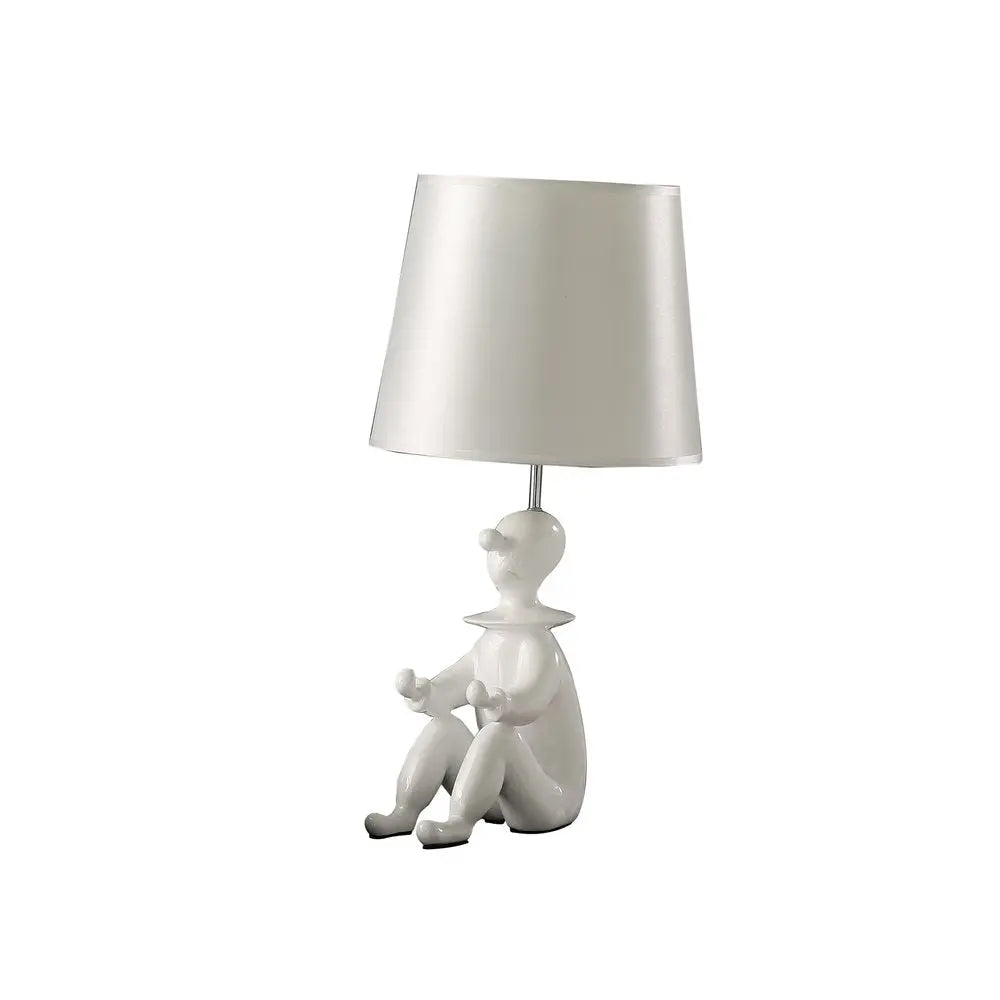 21" White Novelty Clown Table Lamp With White Empire Shade HomeRoots