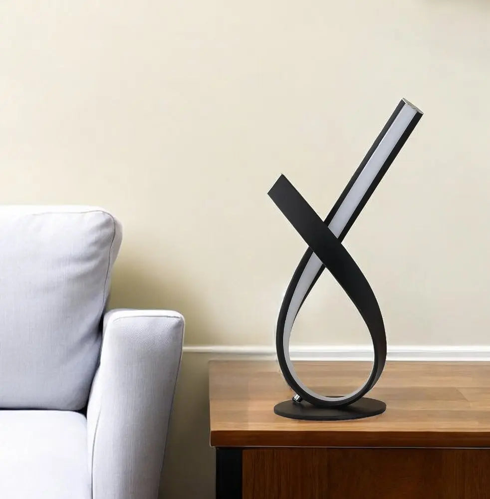 17" Black Bedside Led Table Lamp HomeRoots