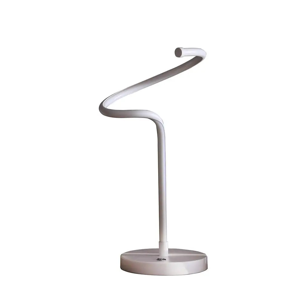 18" White Curvy Spiral LED Table Lamp HomeRoots