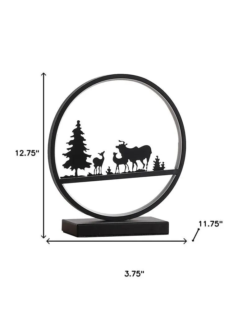 13" Black Bedside Led Table Lamp HomeRoots