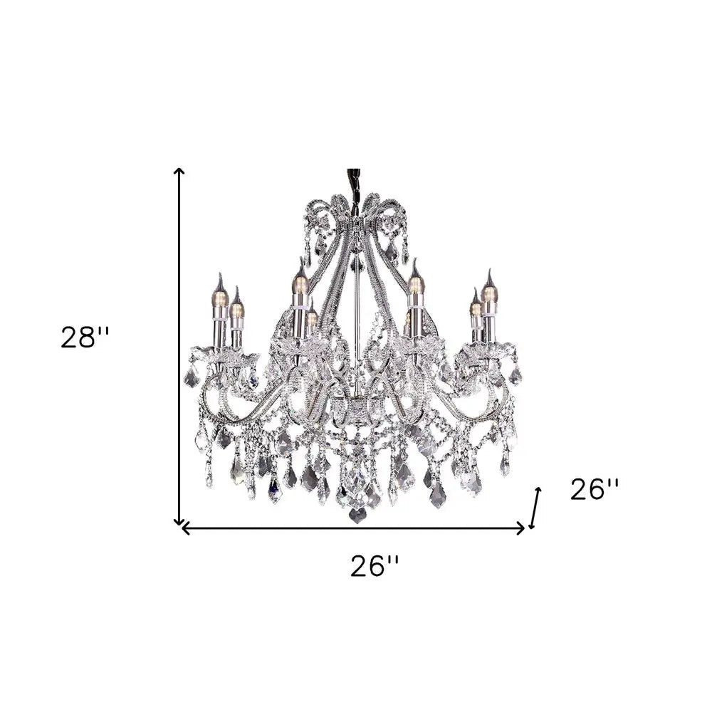 Candle Style Empire Eight Light Transparent Glass Led Ceiling Light HomeRoots