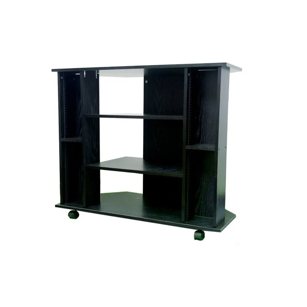 35" Black Open Shelving TV Stand HomeRoots
