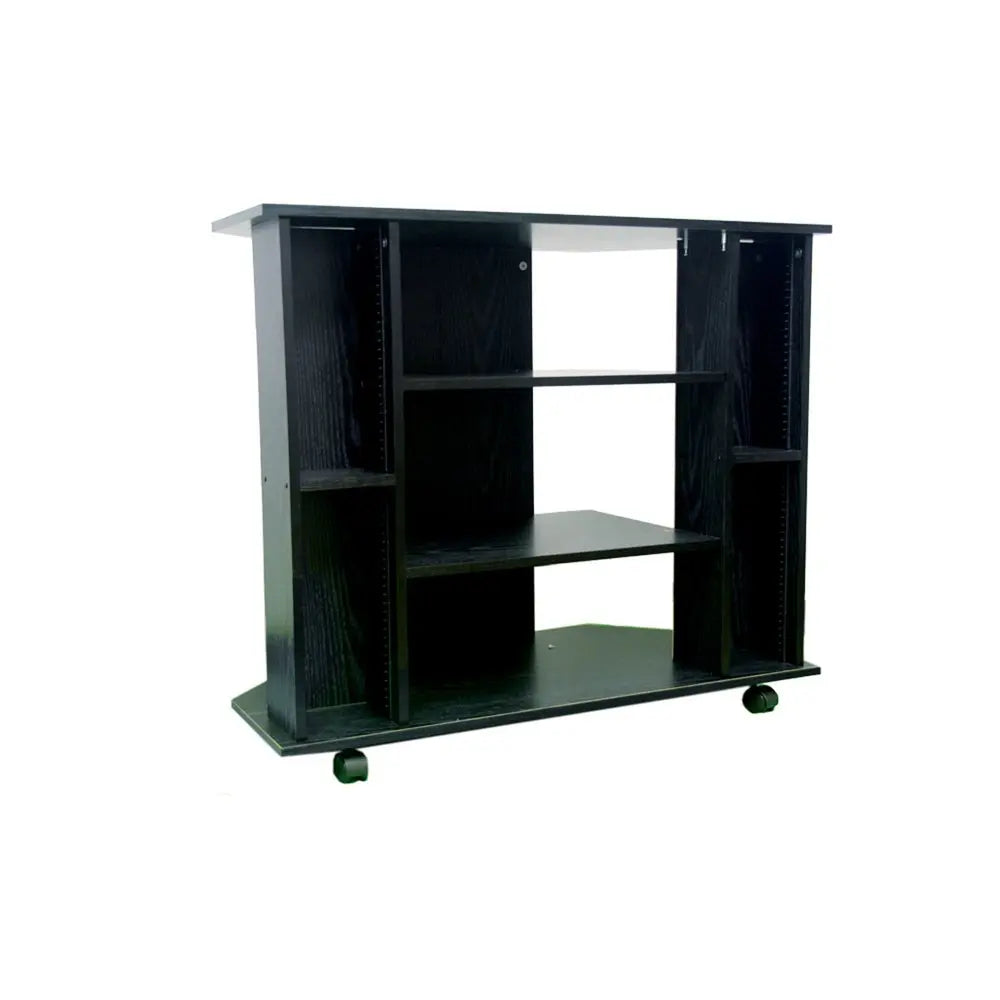 35" Black Open Shelving TV Stand HomeRoots