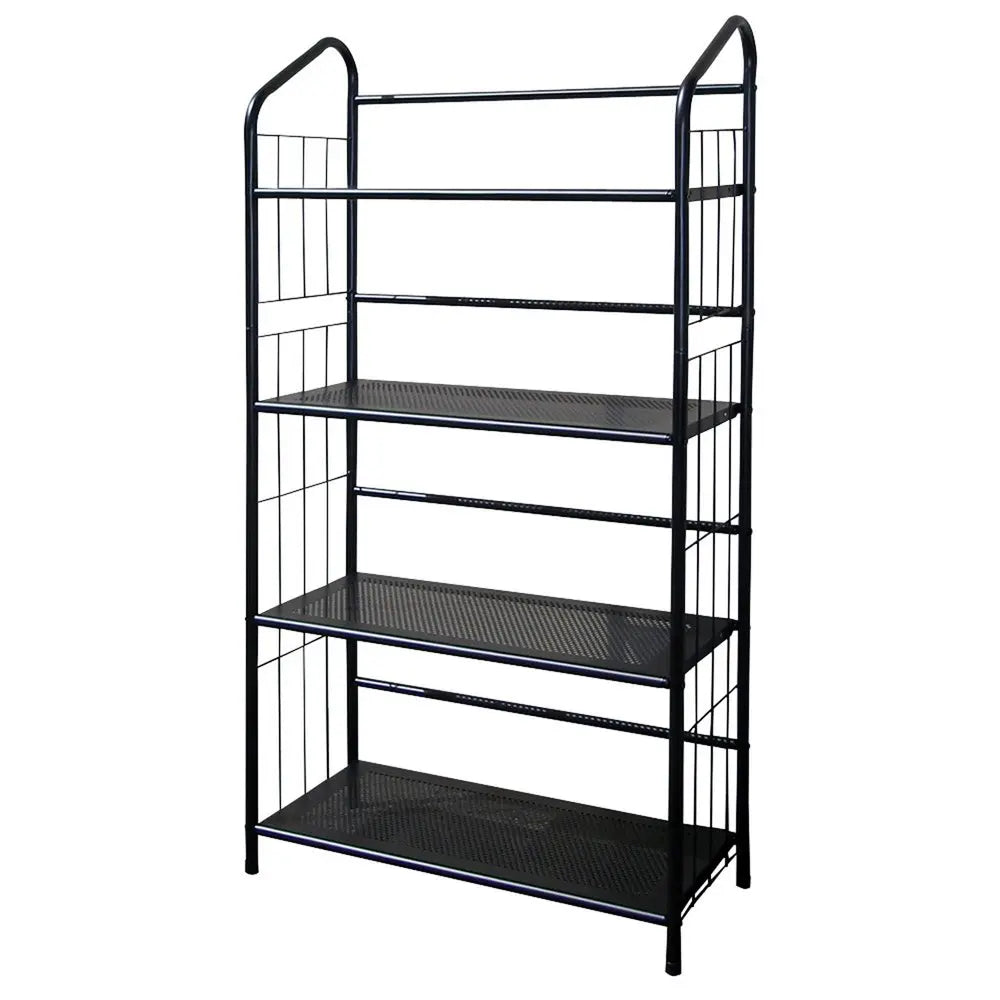 49" Black Metal Four Tier Bookcase