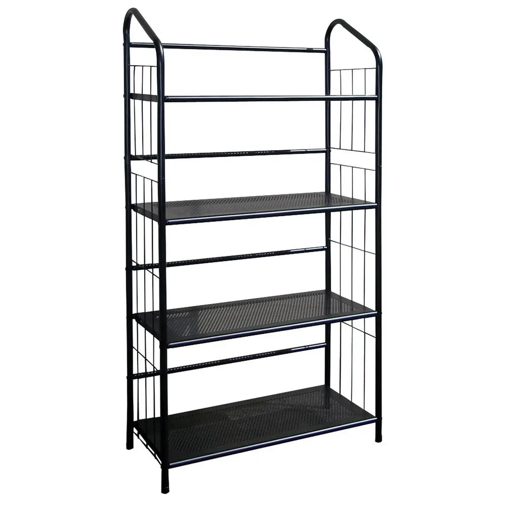 49" Black Metal Four Tier Bookcase