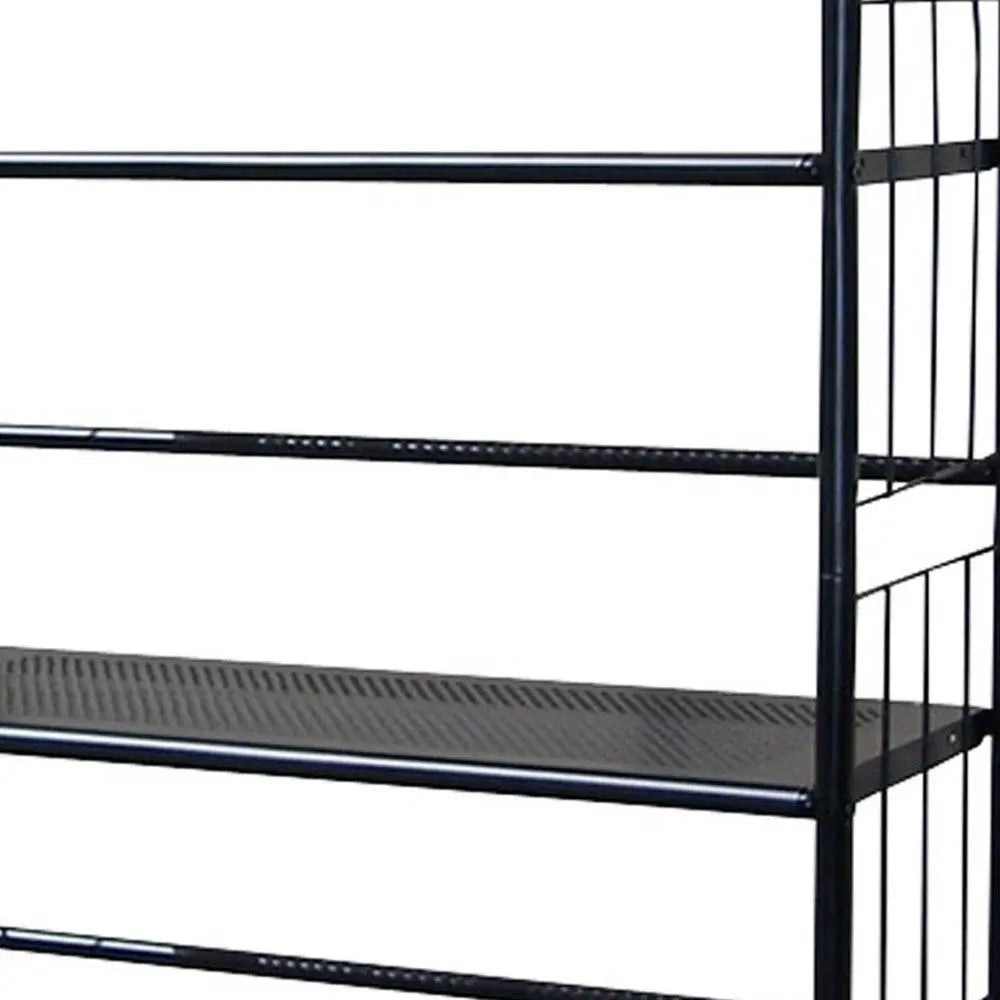 49" Black Metal Four Tier Bookcase