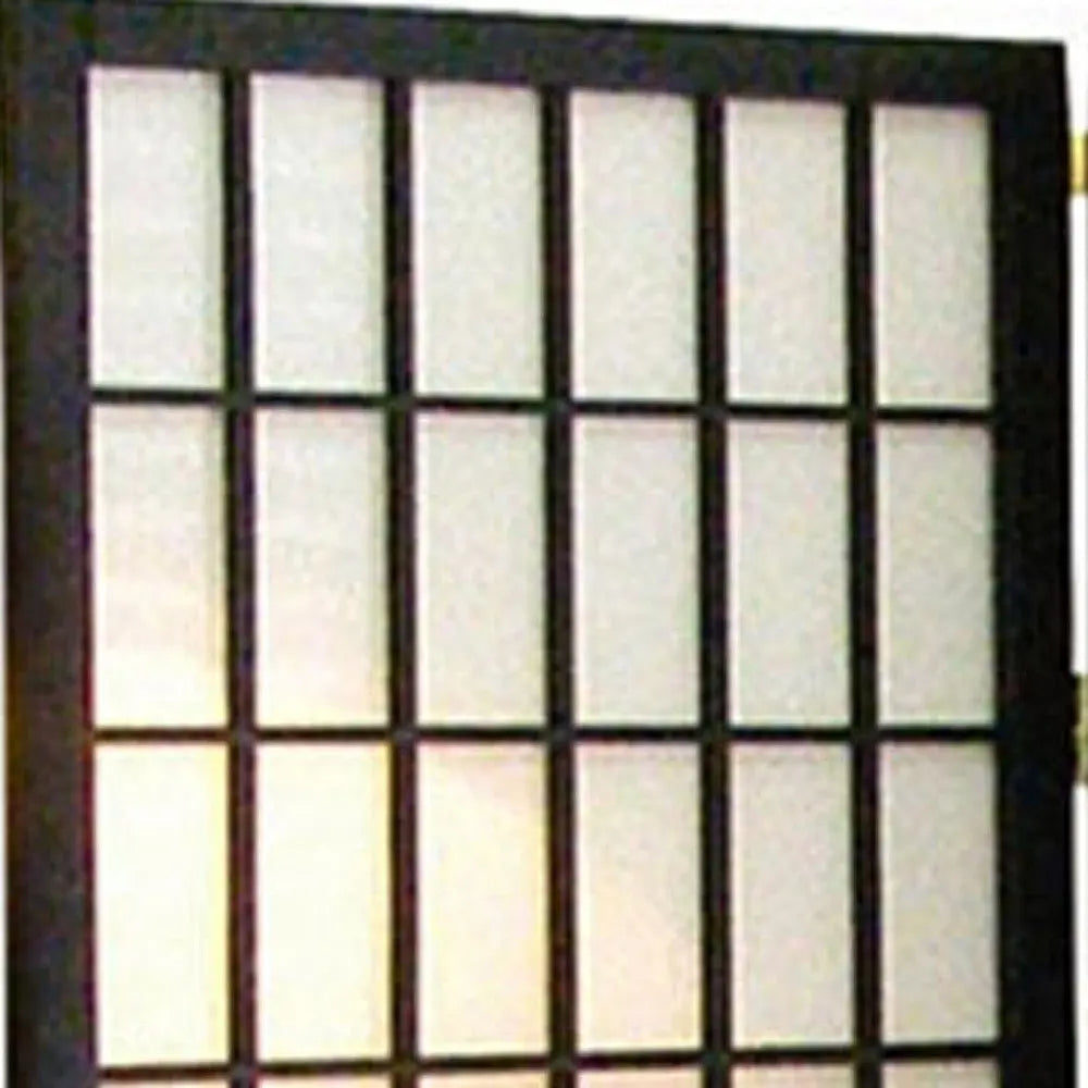 70" Black And White Heavy Duty Rice Paper Folding Three Panel Screen Room Divider HomeRoots