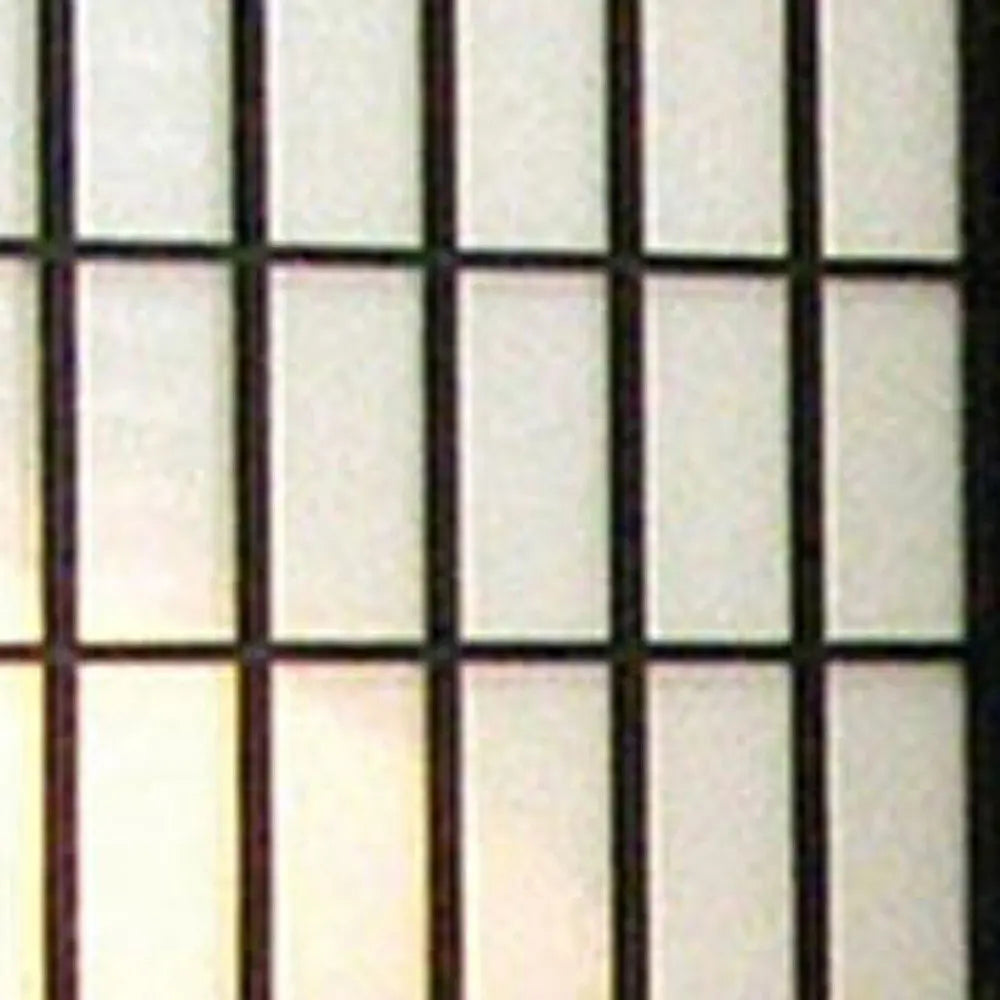 70" Black And White Heavy Duty Rice Paper Folding Three Panel Screen Room Divider HomeRoots