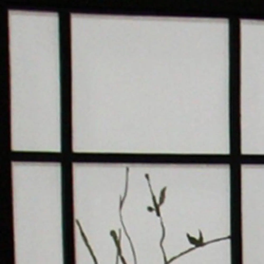 70" Black And White Heavy Duty Rice Paper Folding Four Panel Screen Room Divider HomeRoots