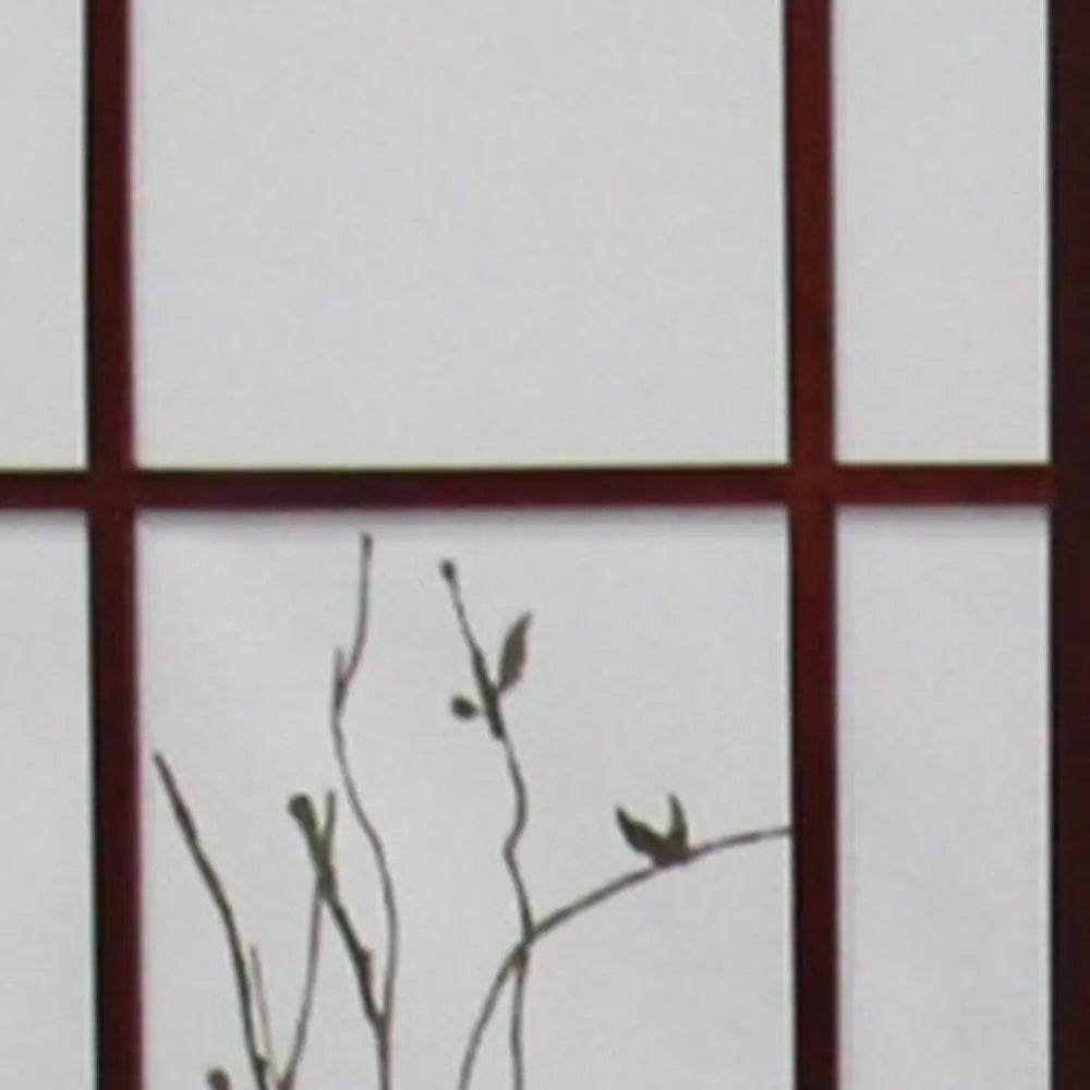 70" Brown Heavy Duty Rice Paper Folding Three Panel Screen Room Divider HomeRoots