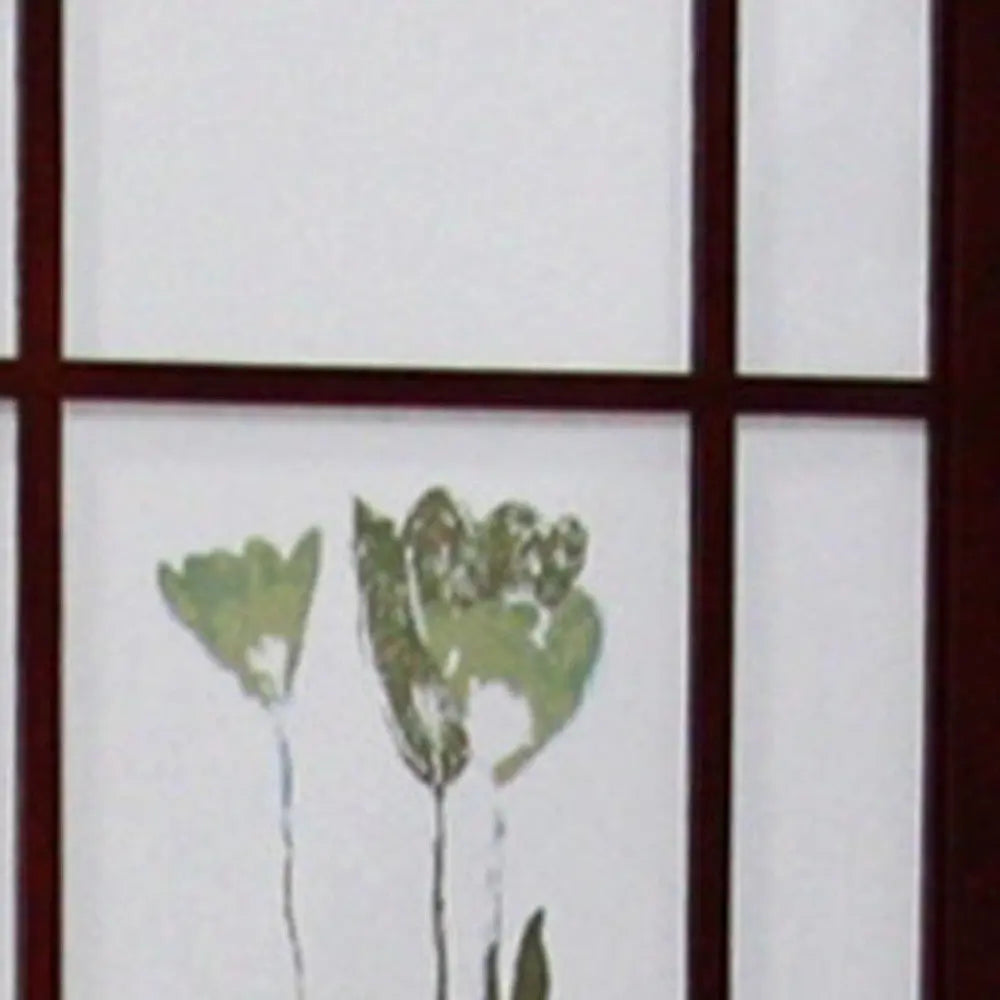 70" Brown Heavy Duty Rice Paper Folding Four Panel Screen Room Divider