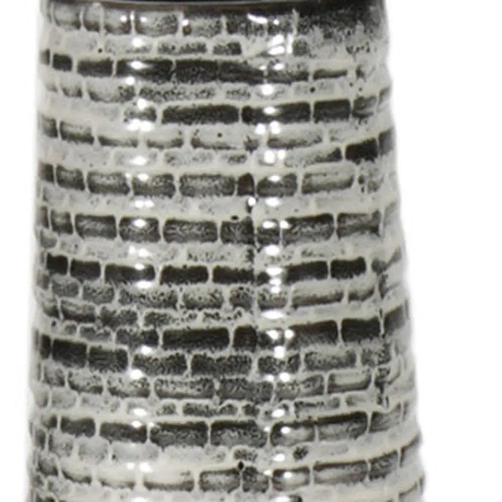47" Black And Gray Ombre Tapered Ceramic Floor Vase - NOBLE HOME INTERIORS