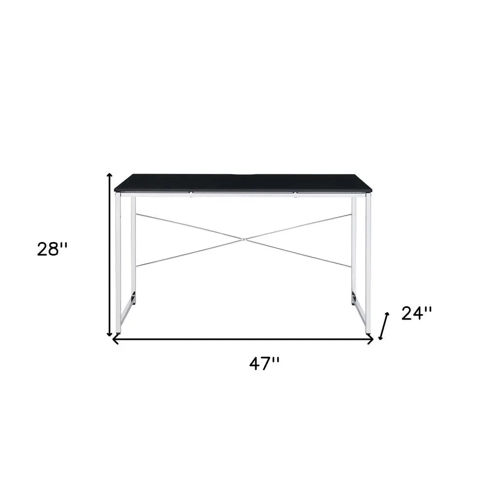47" Black and Silver Writing Desk - NOBLE HOME INTERIORS