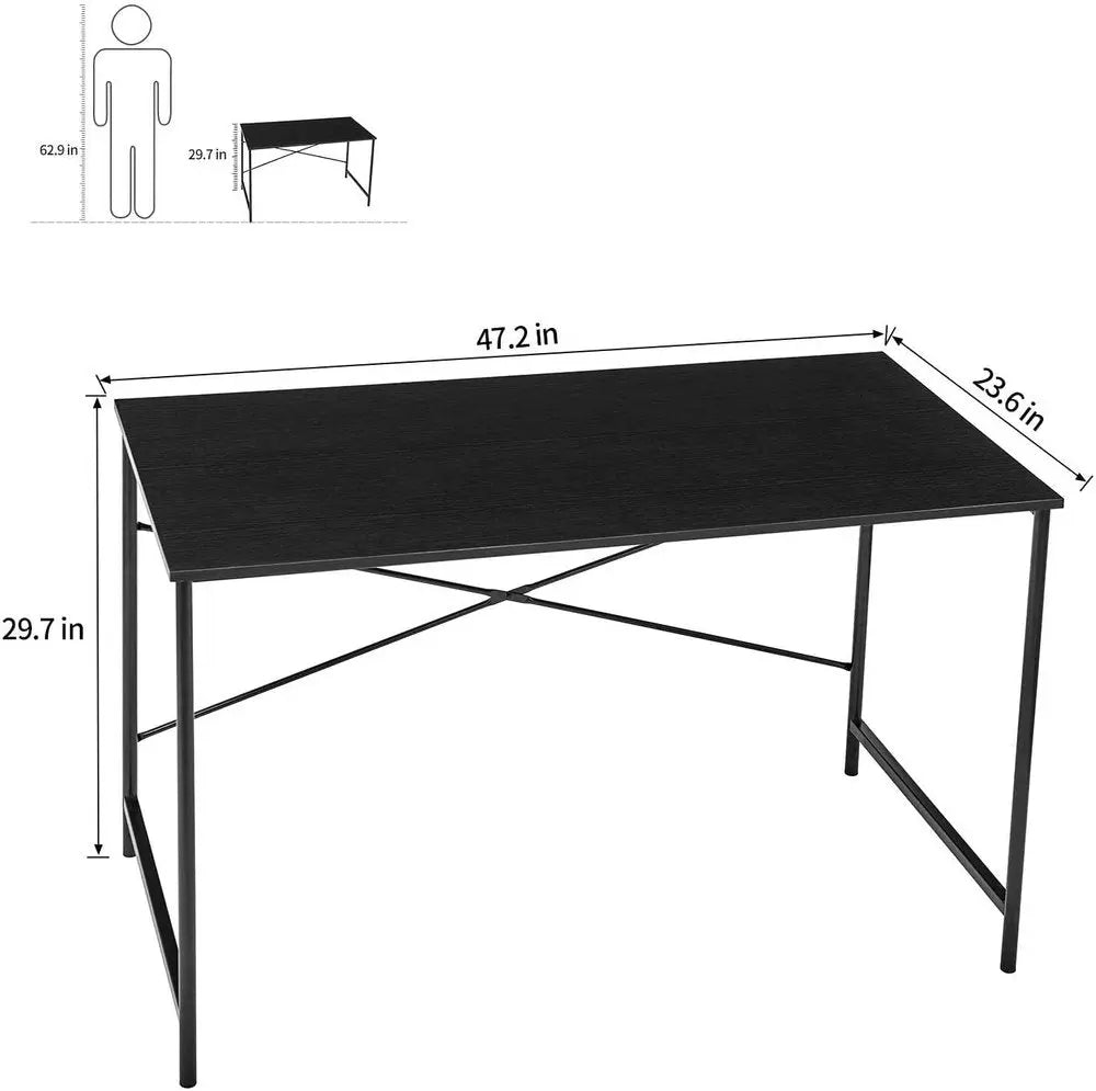 47" Black Computer Desk - NOBLE HOME INTERIORS