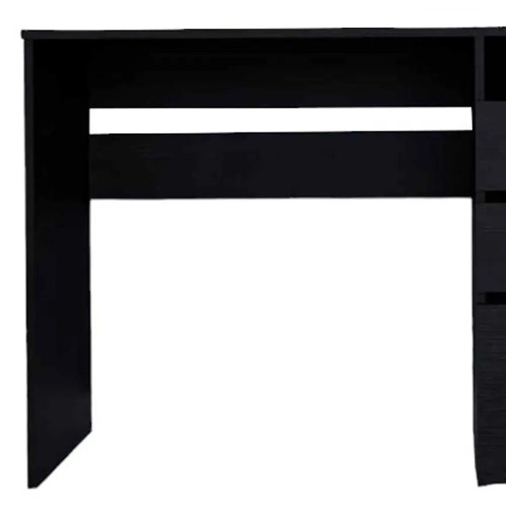 47" Black Computer Desk With Three Drawers - NOBLE HOME INTERIORS