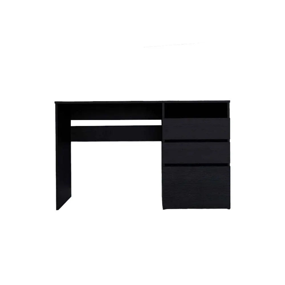 47" Black Computer Desk With Three Drawers - NOBLE HOME INTERIORS