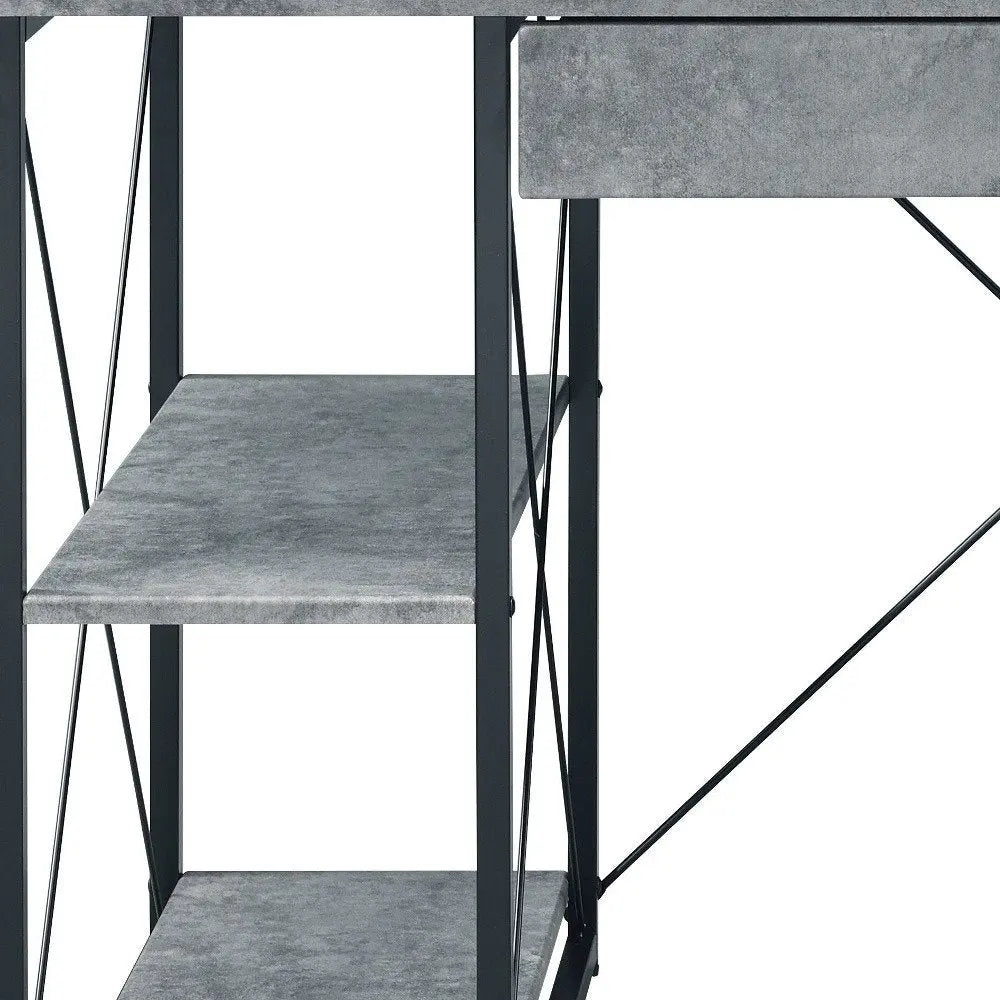 47" Gray and Black Computer Desk - NOBLE HOME INTERIORS