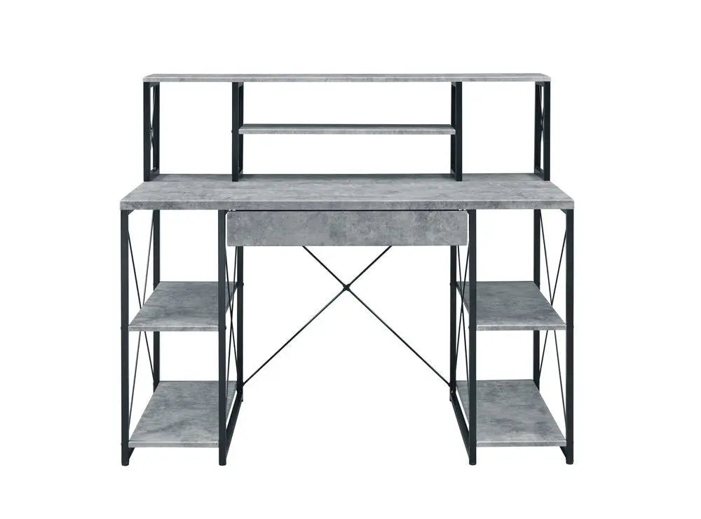 47" Gray and Black Computer Desk - NOBLE HOME INTERIORS