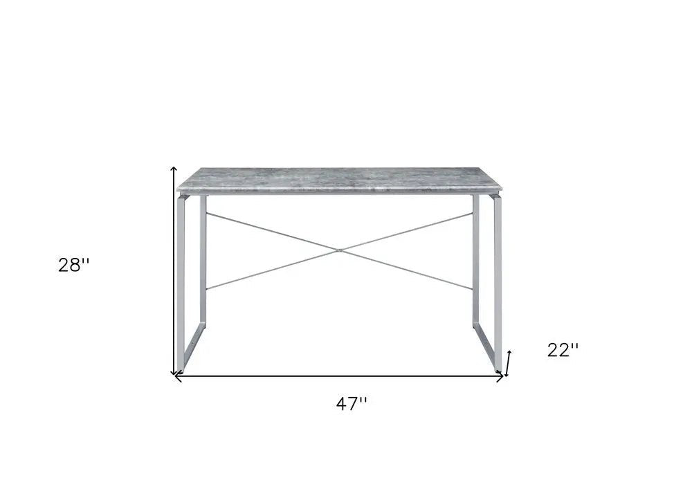 47" Gray and Black Writing Desk - NOBLE HOME INTERIORS