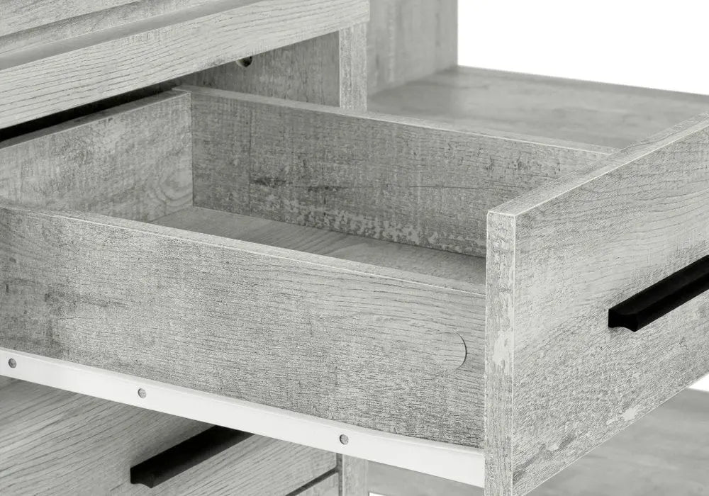 47" Gray L Shape Computer Desk With Three Drawers - NOBLE HOME INTERIORS