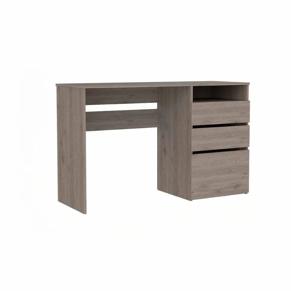 47" Light Gray Computer Desk With Three Drawers - NOBLE HOME INTERIORS