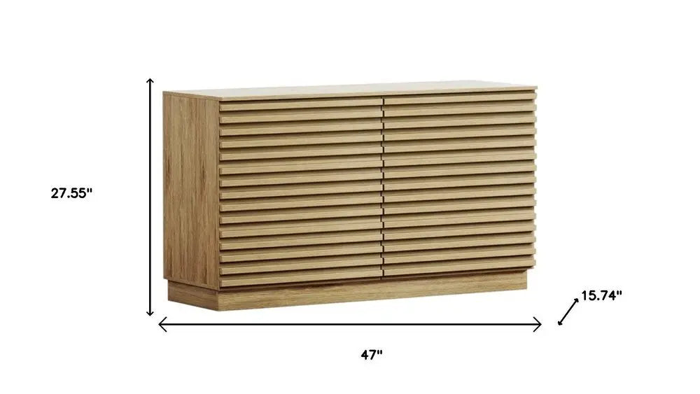 47" Oak Solid Wood Console Accent Cabinet With Six Drawers - NOVA HOME FURNITURE