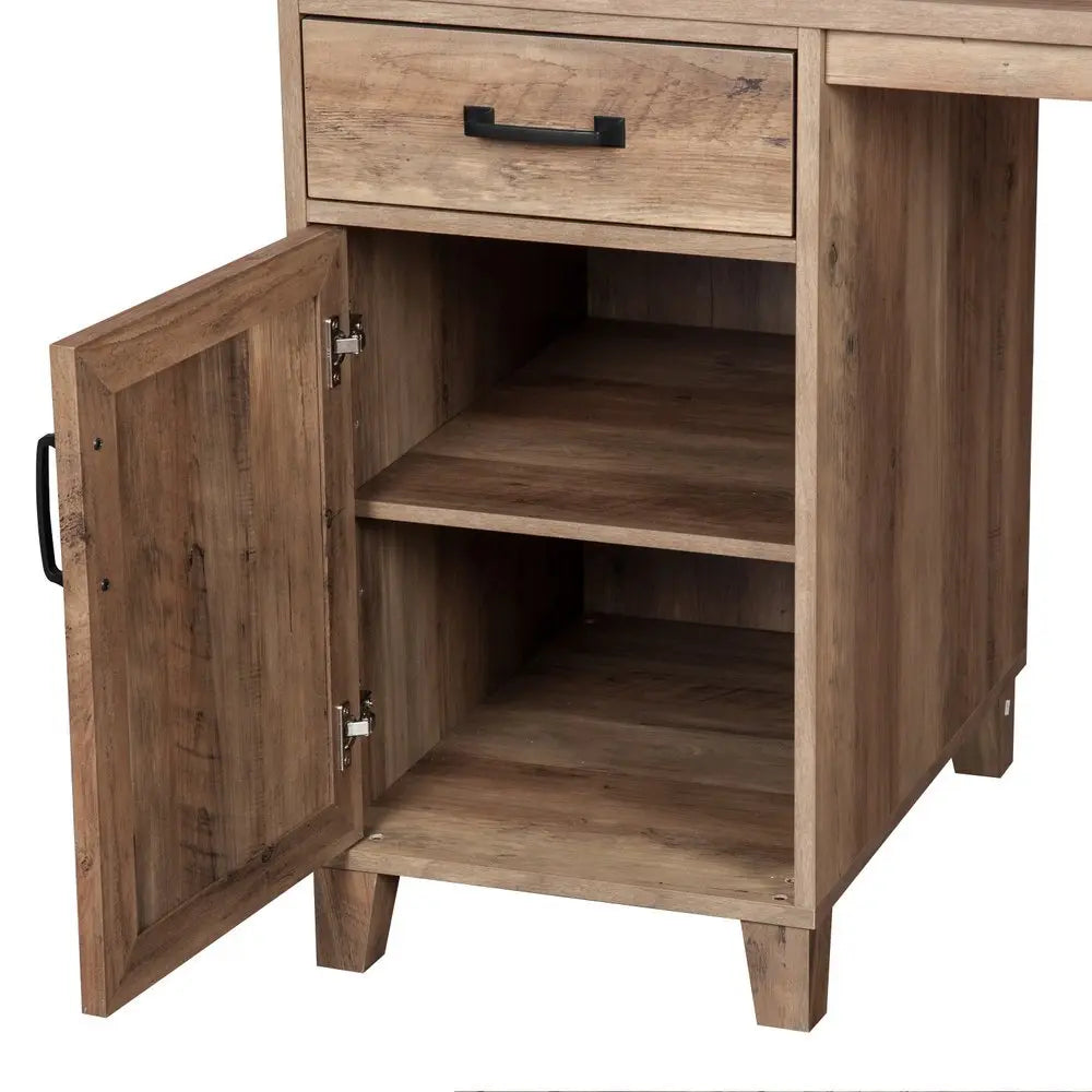 47" Oak Wood Wall Mounted Trestle Writing Desk - NOBLE HOME INTERIORS